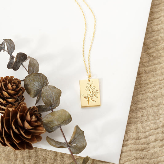 Mistletoe Rectangular Necklace