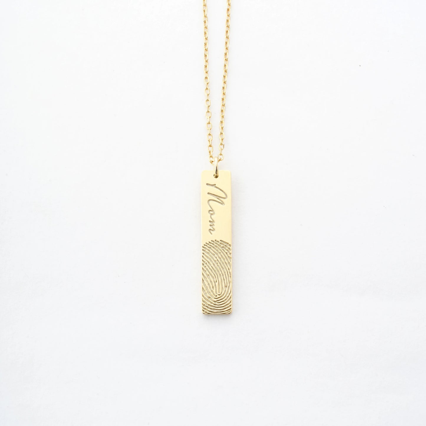 Fingerprint & Handwriting Bar Necklace