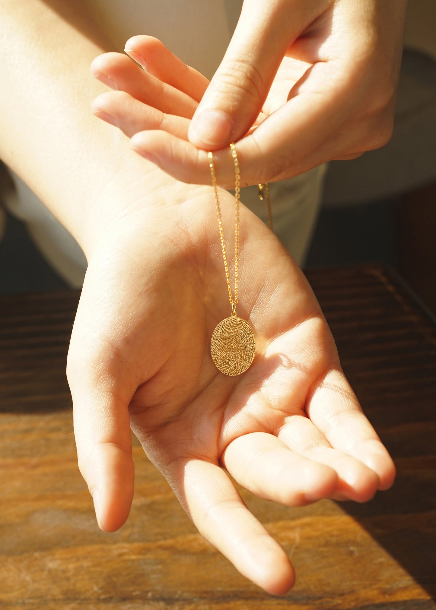 Oval Fingerprint Necklace