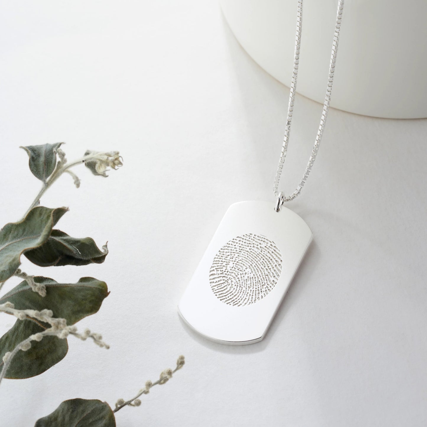Fingerprint Dog Tag Necklace