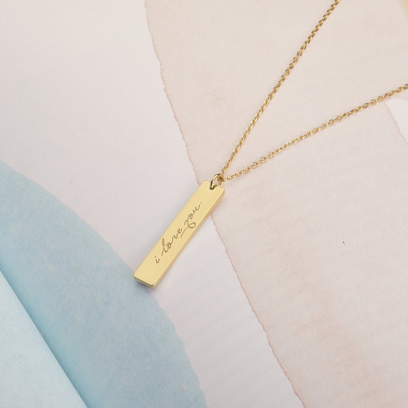 Handwriting Bar Necklace