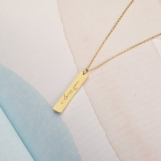Handwriting Bar Necklace