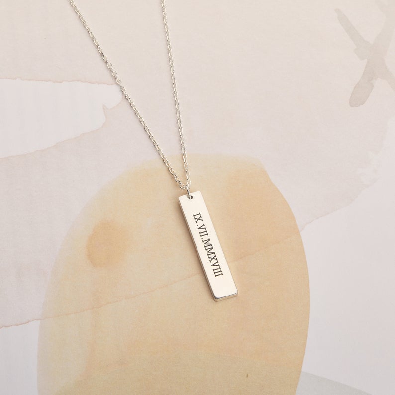 Personalized Vertical Bar Necklace