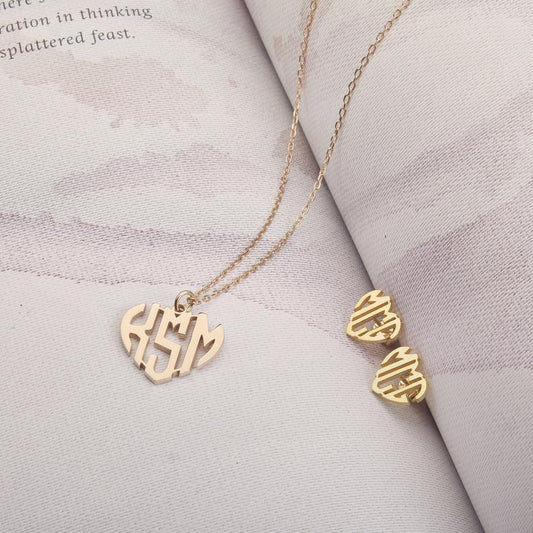 Monogrammed Heart Necklace