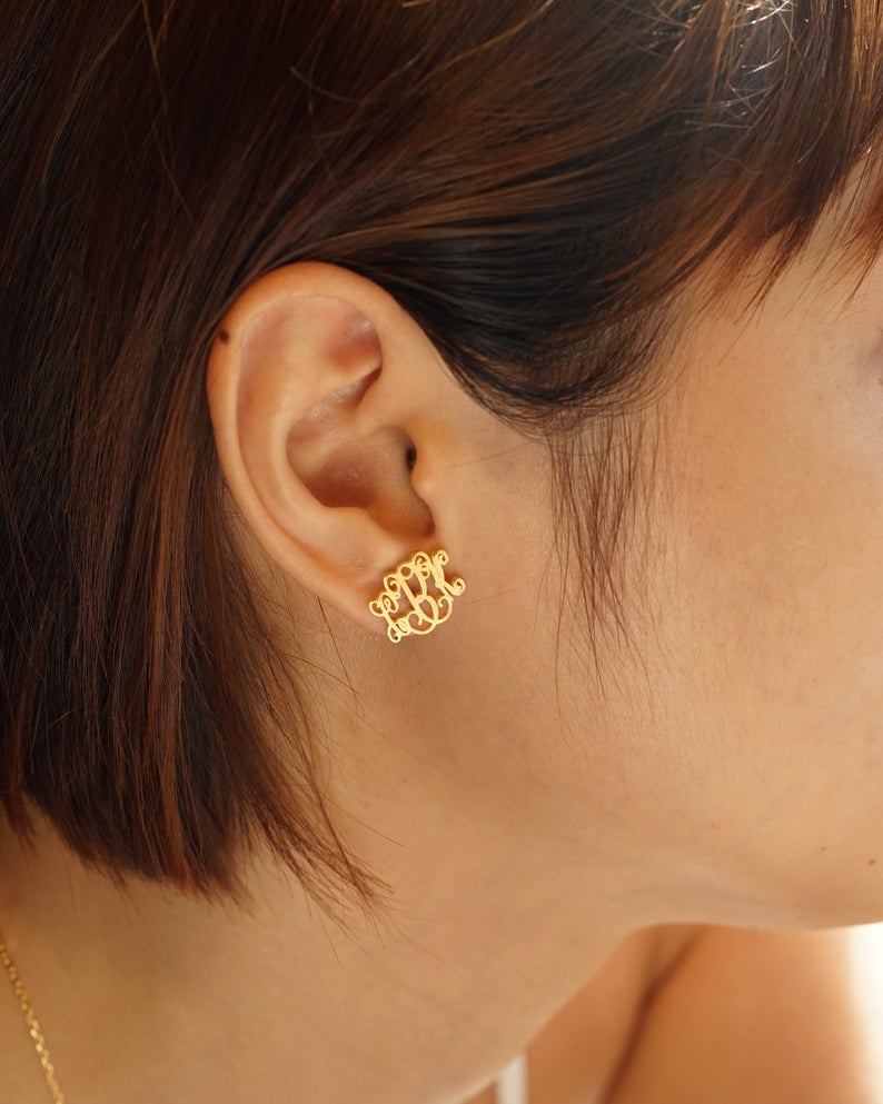 Script Monogram Earrings