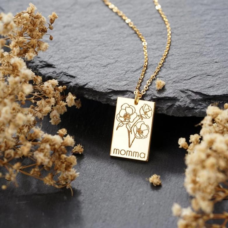 Custom Birth Flower Necklace