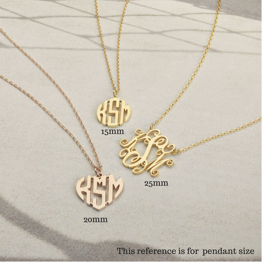 Custom Monogram Necklace | Name Initials Necklace | Children Name Necklace | Monogrammed Gifts | Monogrammed Heart Necklace | Gift for her