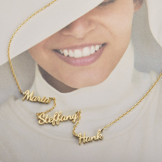 Triple Name Necklace | Baby Name Necklace | Custom Name Jewelry | Dainty Name Necklace |  Personalized Children Name Necklace