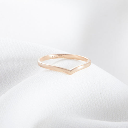 Valentine Gift for her | Custom Wishbone Ring | Engraved Dainty Ring | Name Ring | Promise Ring | Family Ring | Minimalist Ring