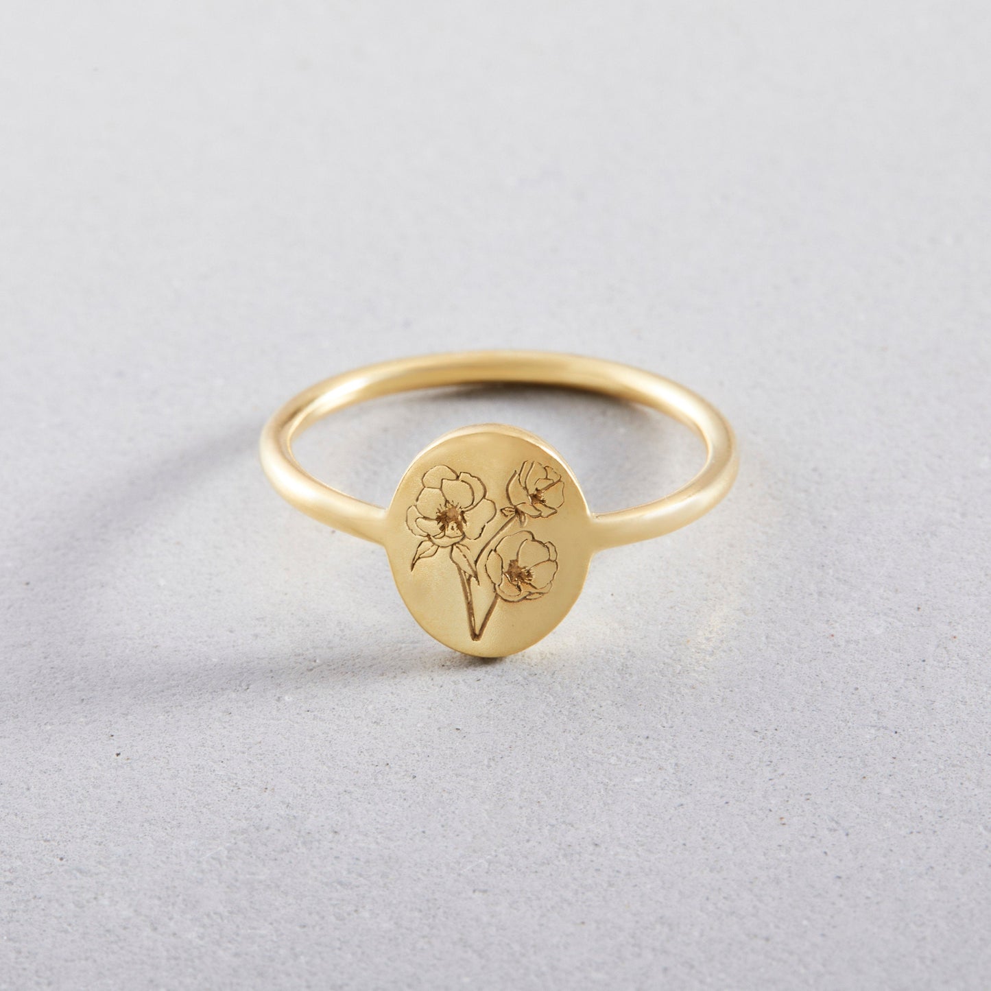 Personalized Birth Flower Ring