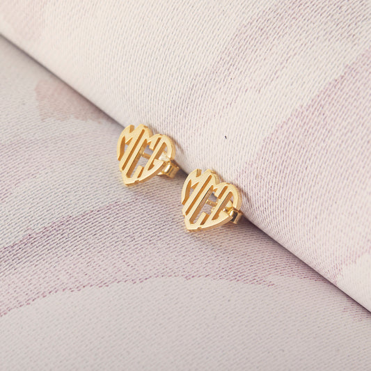 Heart Monogram Earrings