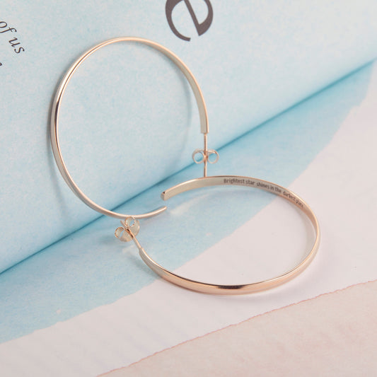 Personalized Hoop Earrings | Minimalist Gold Earrings | Large Statement Earrings | Bridal Earrings | Wedding Earrings | Bridesmaid Gifts