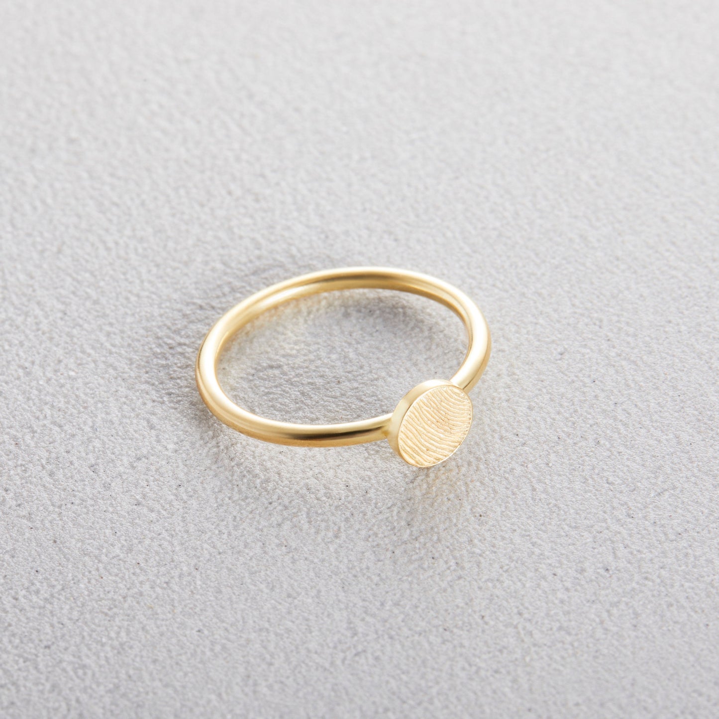 Memorial Thumbprint Ring | Personalized Fingerprint Jewelry | Custom Engraved Ring | Dainty Ring, Remembrance Ring, Minimalist Stacking Ring
