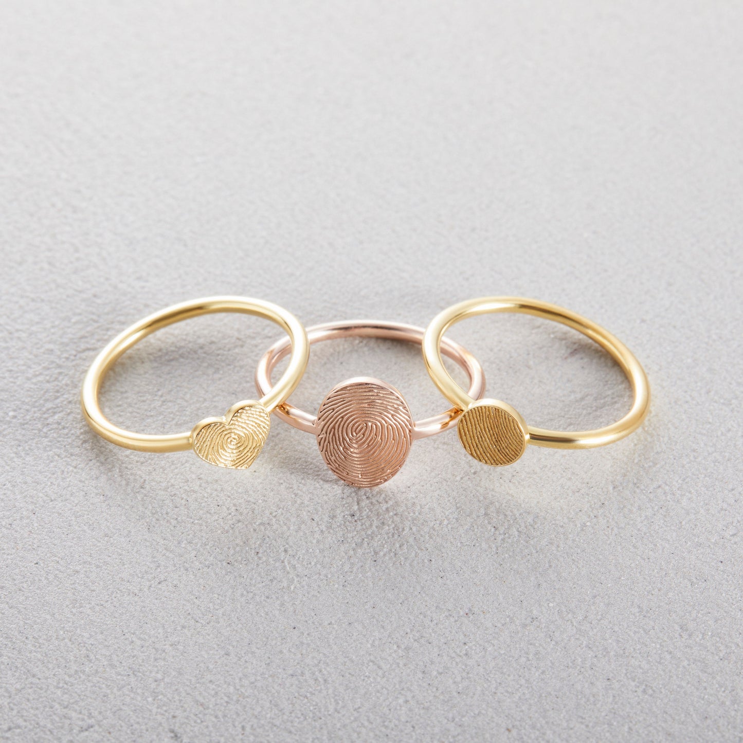 Memorial Thumbprint Ring | Personalized Fingerprint Jewelry | Custom Engraved Ring | Dainty Ring, Remembrance Ring, Minimalist Stacking Ring