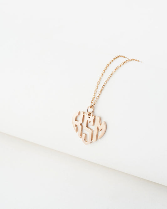 Monogrammed Heart Necklace | Monogram Earrings | Custom Monogram Necklace | Name Initials Necklace | Children Name Necklace | Gift for mom