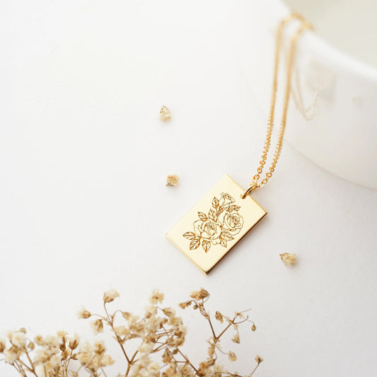 Custom Birth Flower Necklace