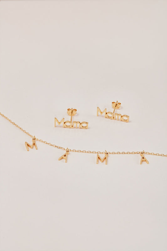 Ready To Ship| Mama Letter Necklace | Mother's Day Gift| Minimal Necklace | New Mom Gift| Pregnancy Necklace|Gift For Mom | Baby Shower Gift