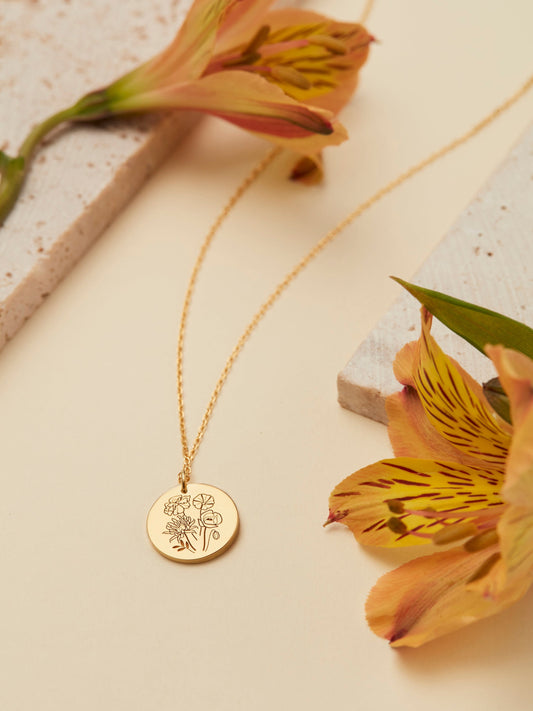 Mother's Day Gift | Multiple BirthFlower Necklace | Family Floral Necklace | Custom Family Bouquet Necklace|  Gift for Bridesmaid