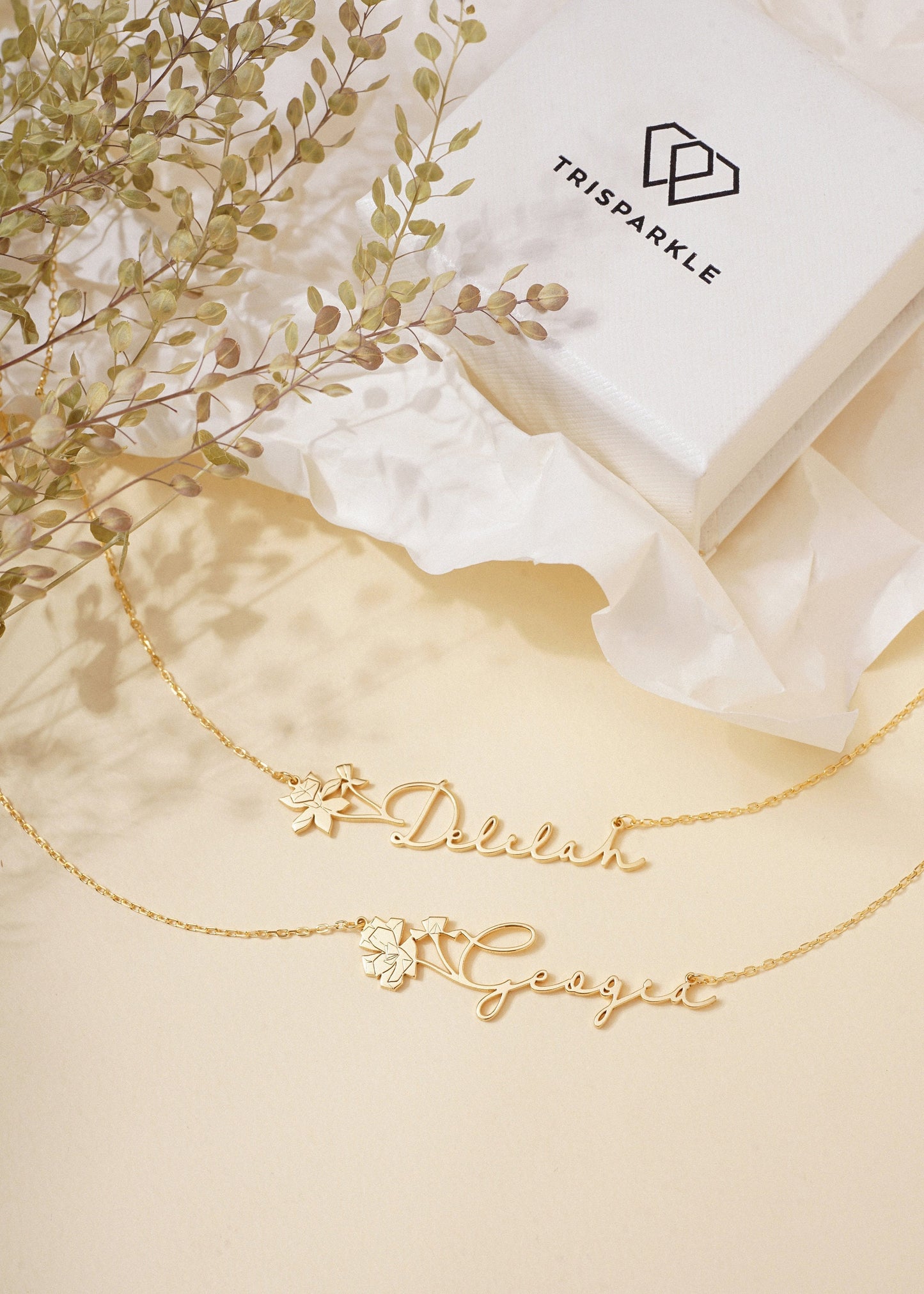 Mother's Day Gift | Personalized Birthflower Necklace with Custom Name | Personalized Name Necklace | BirthFlower Necklace