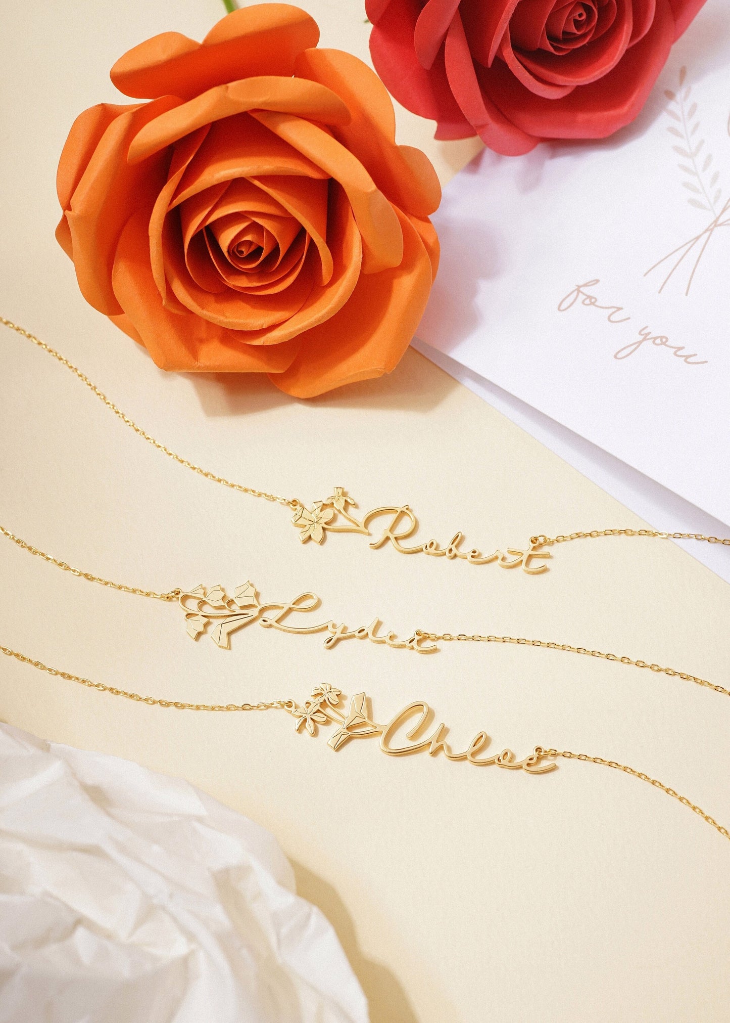 Mother's Day Gift | Personalized Birthflower Necklace with Custom Name | Personalized Name Necklace | BirthFlower Necklace