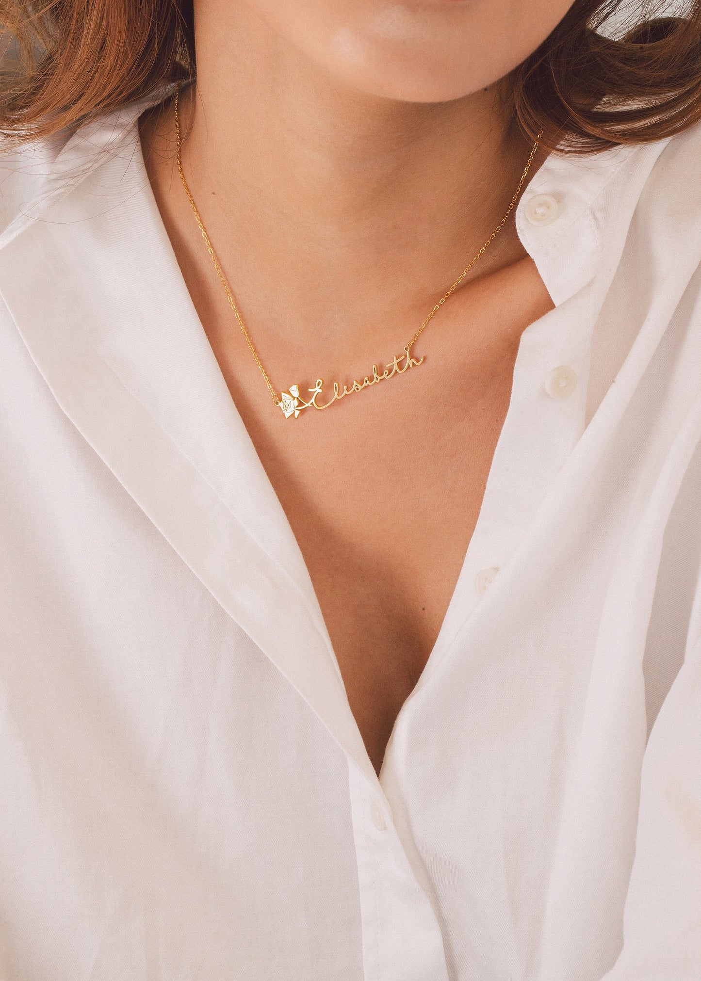 Mother's Day Gift | Personalized Birthflower Necklace with Custom Name | Personalized Name Necklace | BirthFlower Necklace