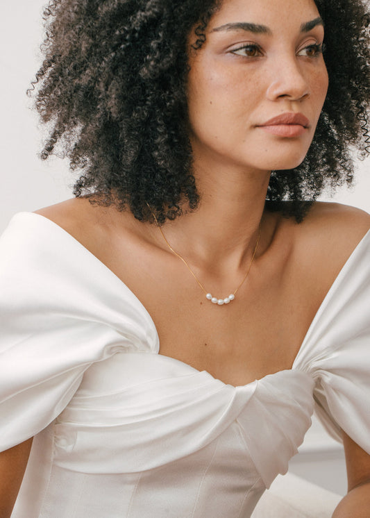 Pearl Bead Necklace |Minimalist Pearl Necklace | Custom Gift for Her |Dainty Pearl Jewelry| Bridesmaids Gifts | Simple Everyday Necklaces