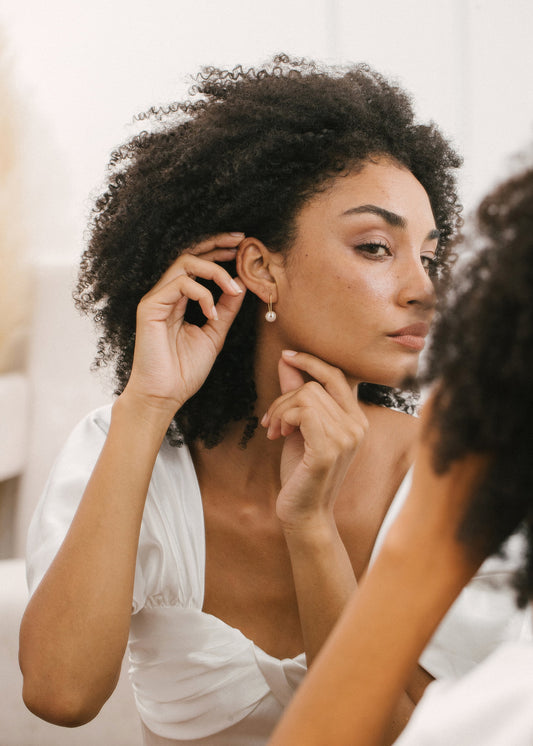 Pearl Hoop Earrings| Dainty Pearl Earrings|Custom Gift for Her |Dainty Pearl Jewelry| Bridesmaids Gifts | Simple Everyday Earrings