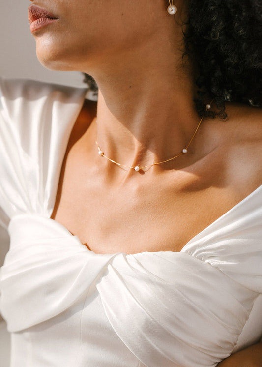 Tiny Pearl Necklace |Dainty Pearl Necklace | Custom Gift for Her |Dainty Pearl Jewelry| Bridesmaids Gifts | Simple Everyday Necklaces