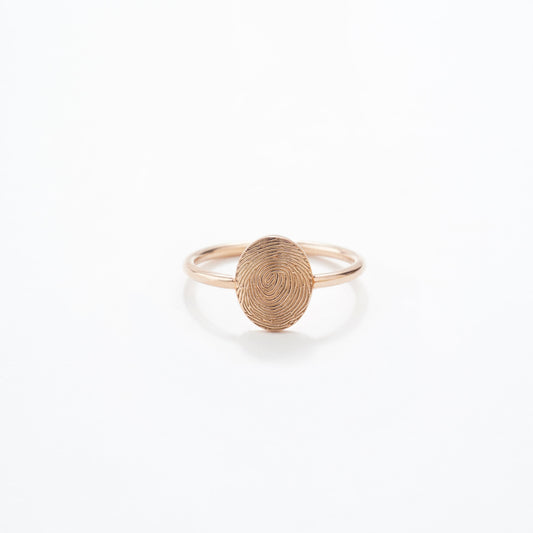 Fingerprint Oval Ring