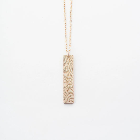 Fingerprint   Bar Necklace