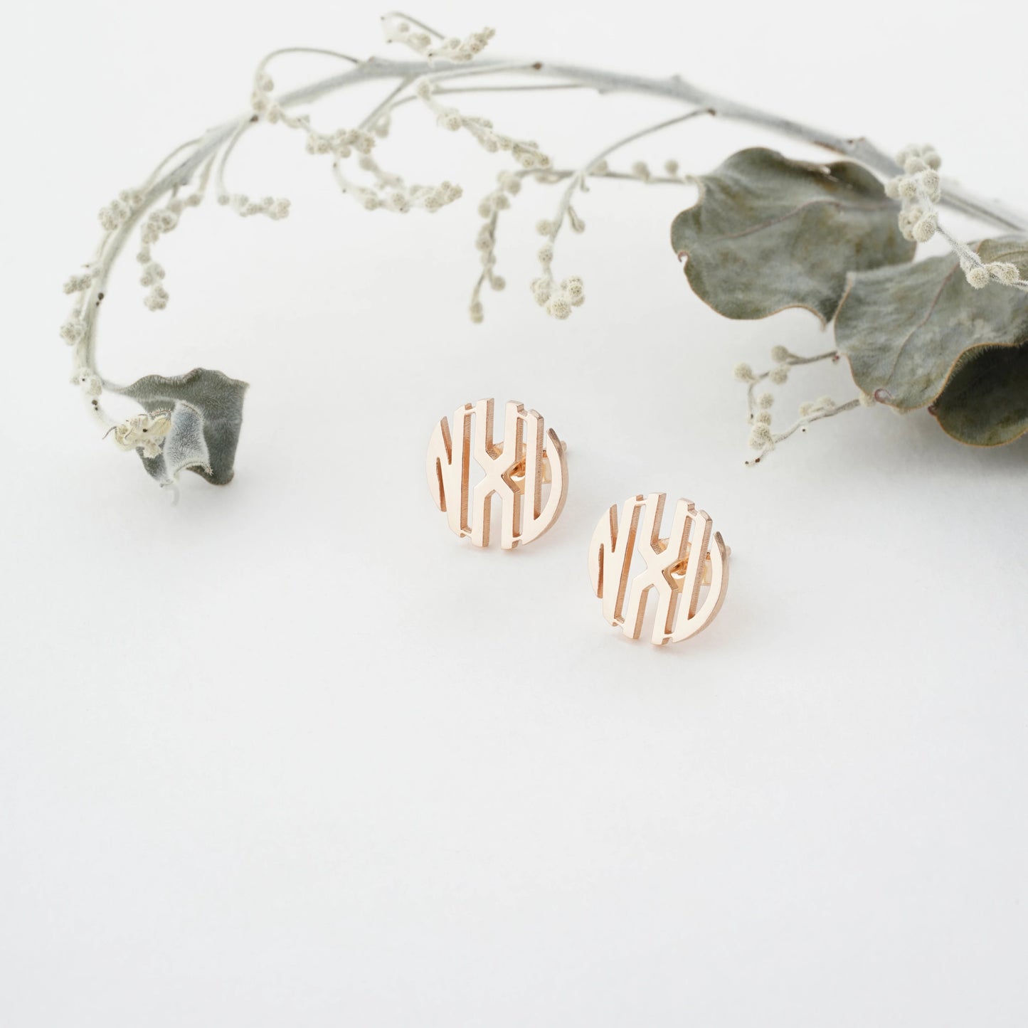 Circle Monogram Earrings