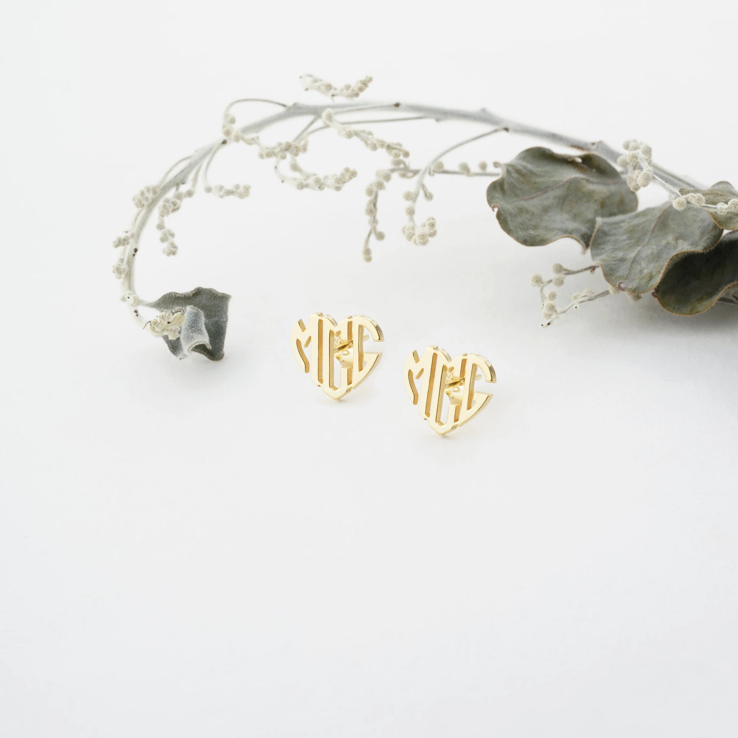 Heart Monogram Earrings