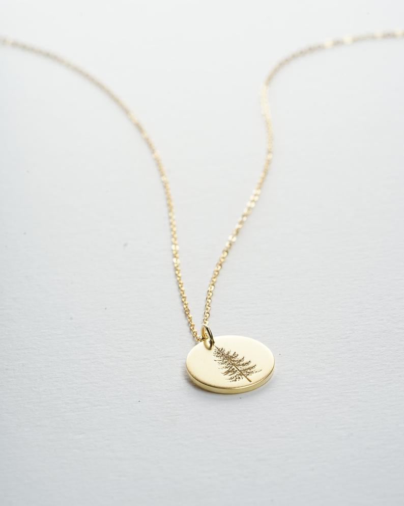 Personalized Evergreen Tree Necklace