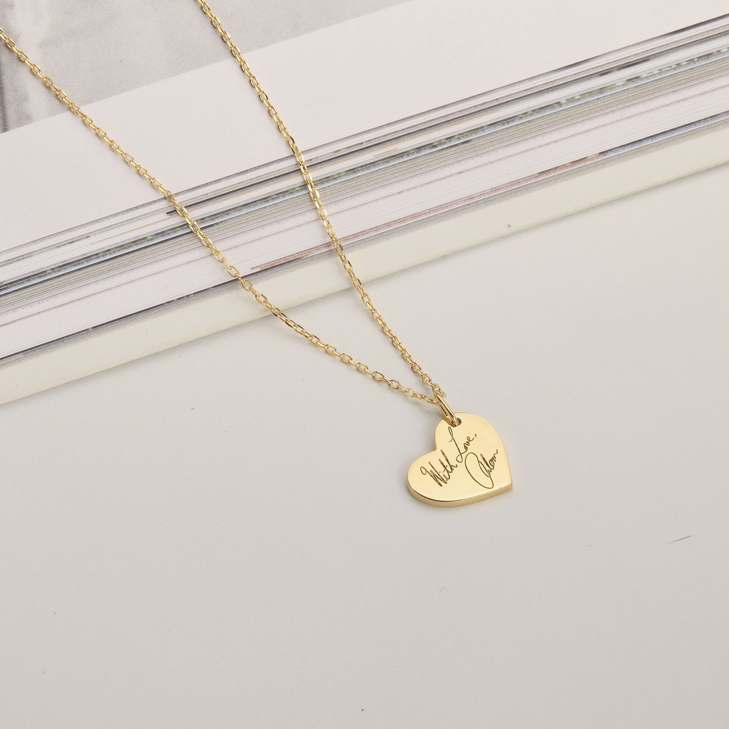Valentine Gift for her | Signature necklace | Remembrance necklace | Fingerprint Heart Necklace | Handwriting Necklace | Memorial Necklace
