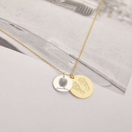 Thumbprint necklace | Handwriting Necklace | Memorial Necklace | Fingerprint Heart Necklace |  Signature necklace | Remembrance necklace