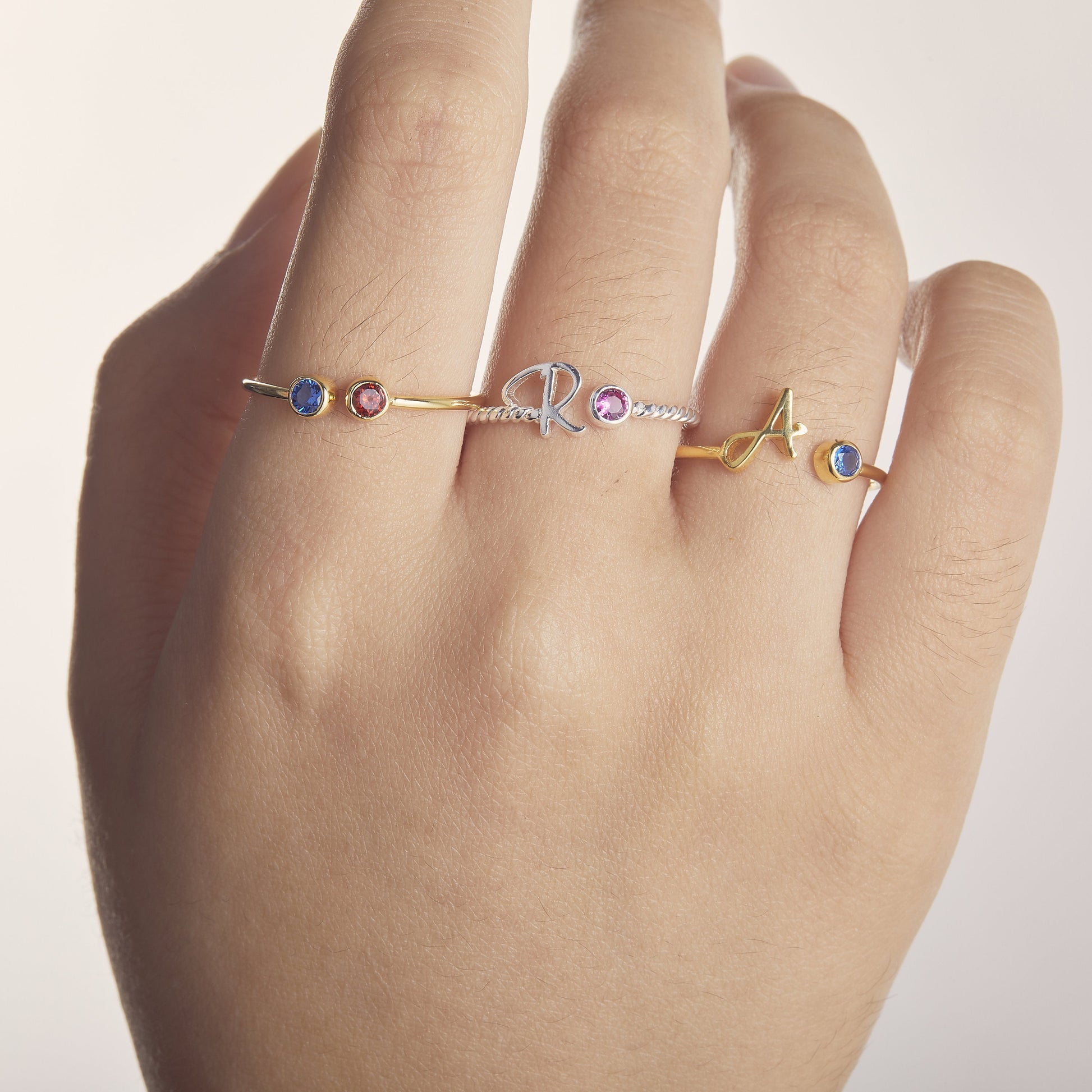 Dainty Promise Ring | Birthstone Jewelry | Personalized Stackable Ring | Dual Birthstone Ring | Gemstone Ring | Stacking Ring | Family Ring