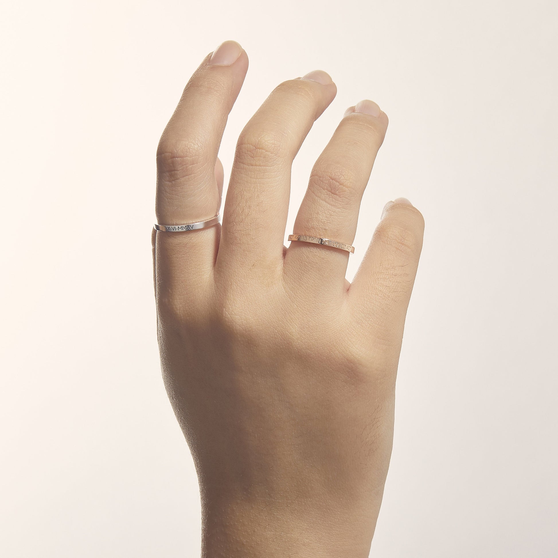Custom Coordinate Ring | Engraved Dainty Ring | Name Ring | Promise Ring | Stackable Ring | Stacking Ring | Family Ring | Minimalist Ring