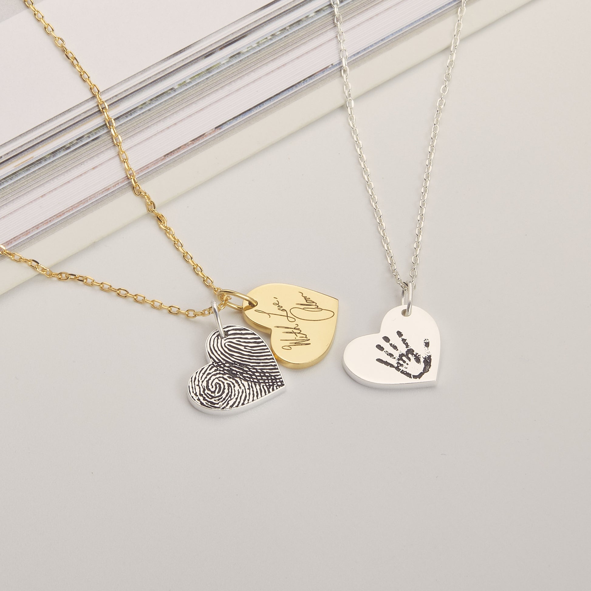 Valentine Gift for her | Signature necklace | Remembrance necklace | Fingerprint Heart Necklace | Handwriting Necklace | Memorial Necklace