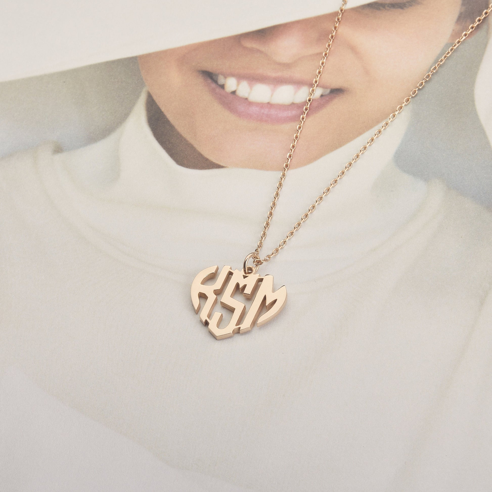 Custom Monogram Necklace | Name Initials Necklace | Children Name Necklace | Monogrammed Gifts | Monogrammed Heart Necklace | Gift for her