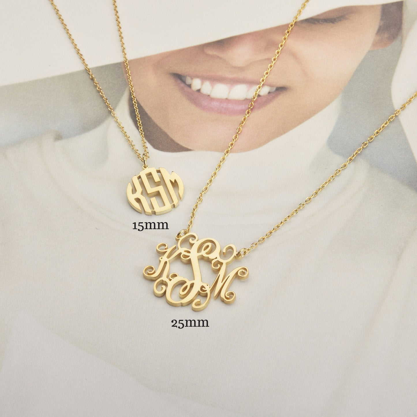 Custom Monogram Necklace | Name Initials Necklace | Children Name Necklace | Monogrammed Gifts | Monogrammed Heart Necklace | Gift for her