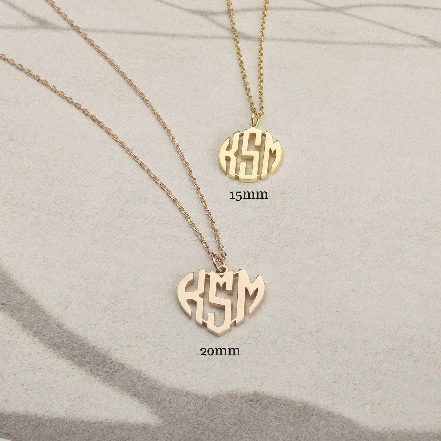 Custom Monogram Necklace | Name Initials Necklace | Children Name Necklace | Monogrammed Gifts | Monogrammed Heart Necklace | Gift for her