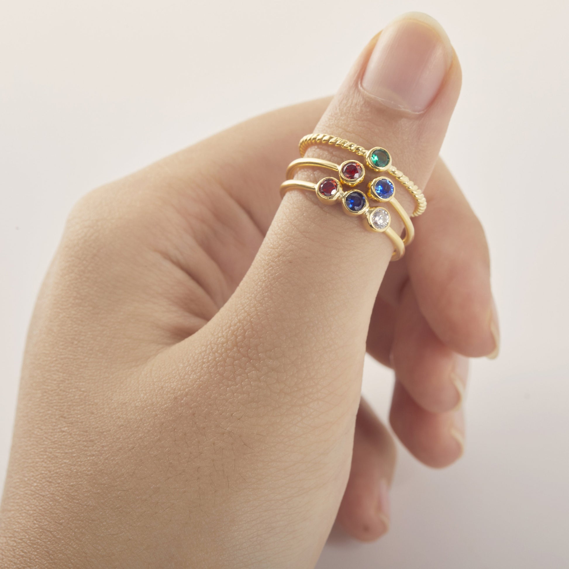 Birthstone Ring | Gemstone Ring | Birthstone Jewelry | Stacking Ring | Personalized  Stackable Ring | Family Ring | Dainty Promise Ring
