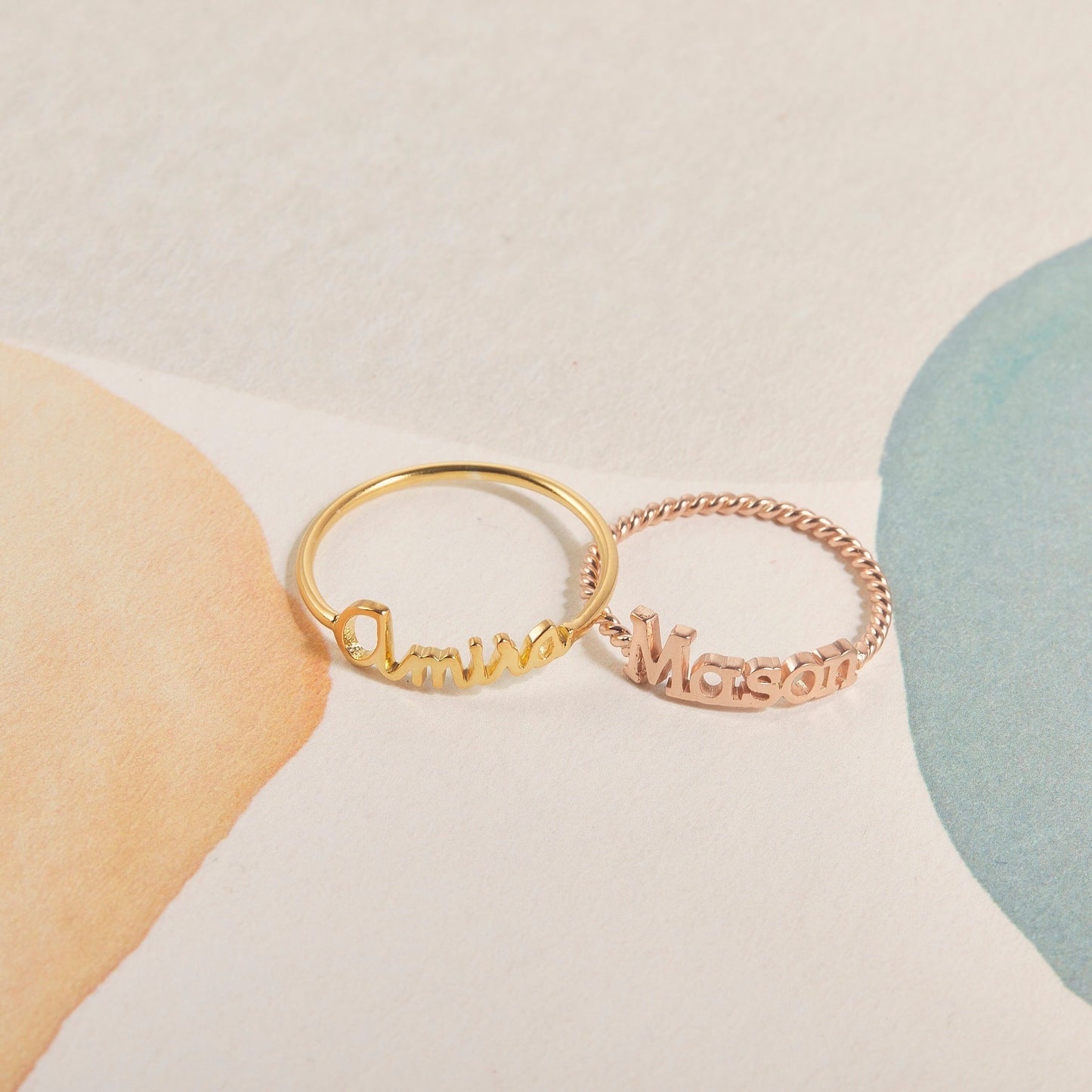 Custom Children Name Ring | Family Name Ring | Dainty  Ring Jewelry | Stacking Name Ring | Personalized Stackable Ring | Gift for Mom