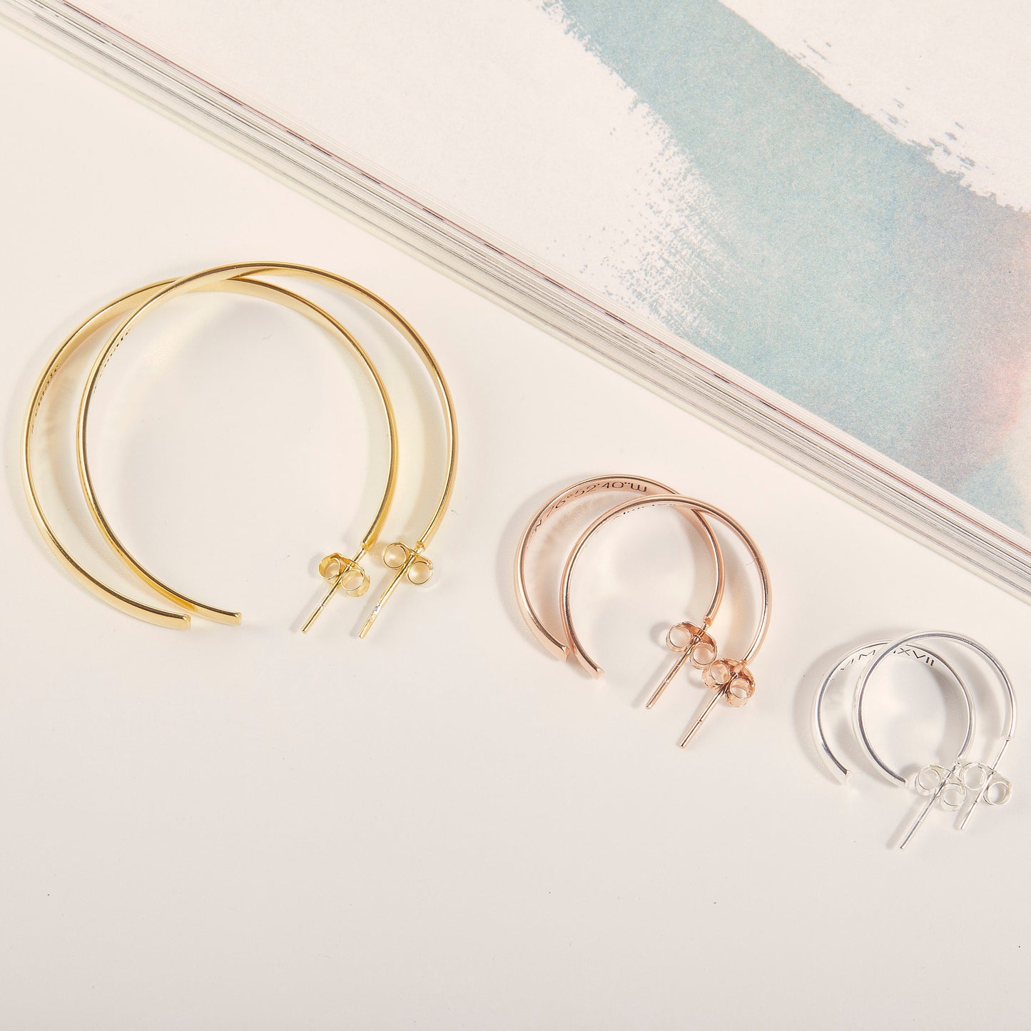 Personalized Hoop Earrings | Minimalist Gold Earrings | Large Statement Earrings | Bridal Earrings | Wedding Earrings | Bridesmaid Gifts