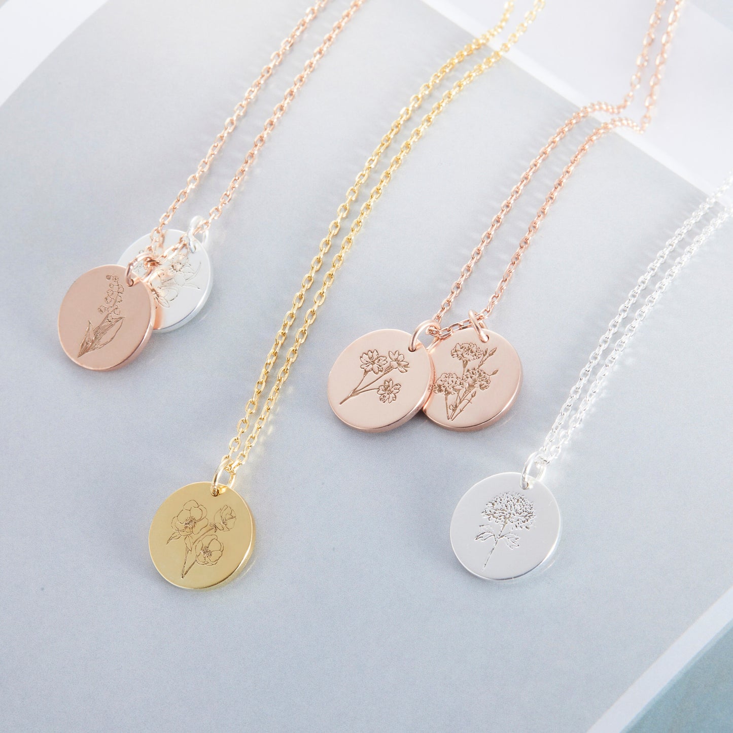 Personalized Mother's Day Gift | Birth Flower Necklace | Mother Daughter Necklace | Gold Plated Necklace | Delicate Custom Necklace for Mom
