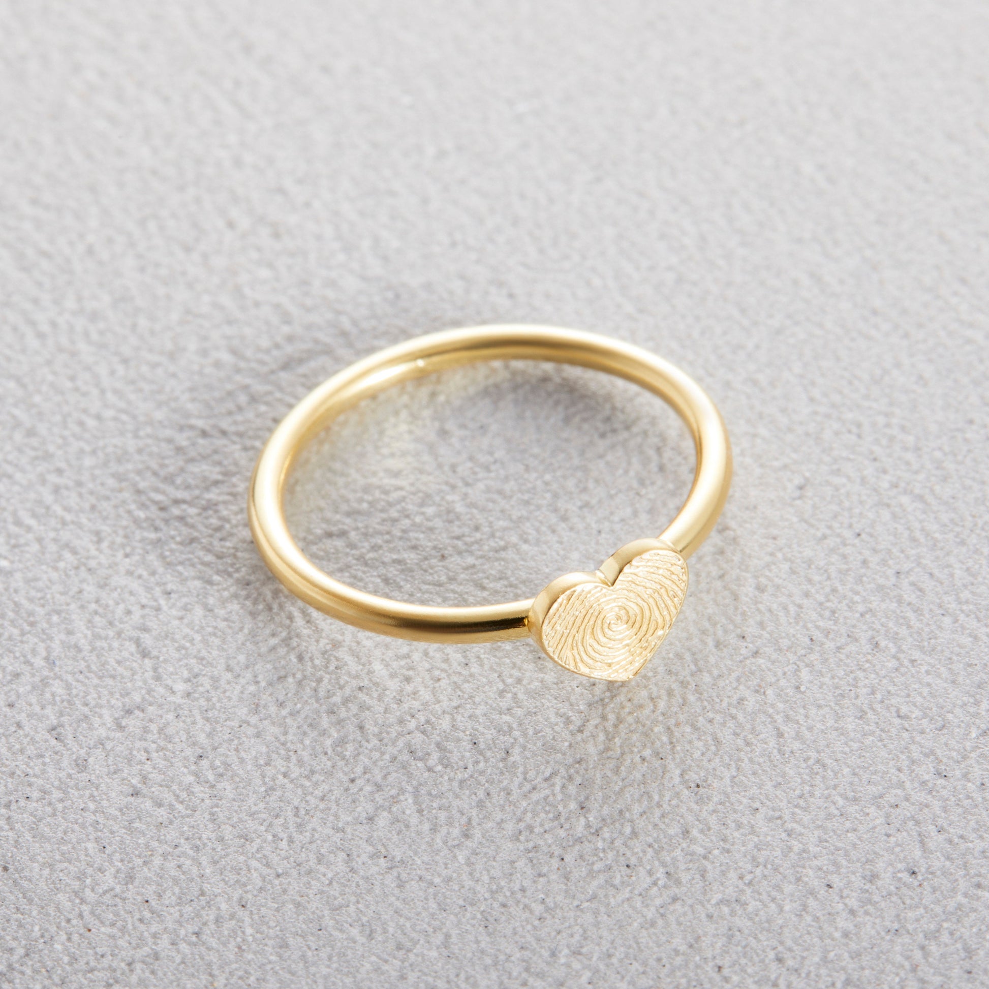 Memorial Thumbprint Ring | Personalized Fingerprint Jewelry | Custom Engraved Ring | Dainty Ring, Remembrance Ring, Minimalist Stacking Ring