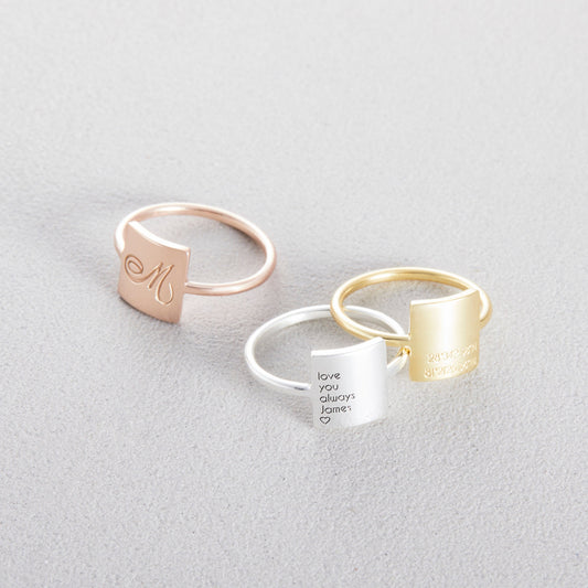 Personalized Sterling Silver Ring | Custom Dainty Ring | Everyday Statement Ring | Stacking Ring | Minimalist Stacking Ring | Engraved Ring