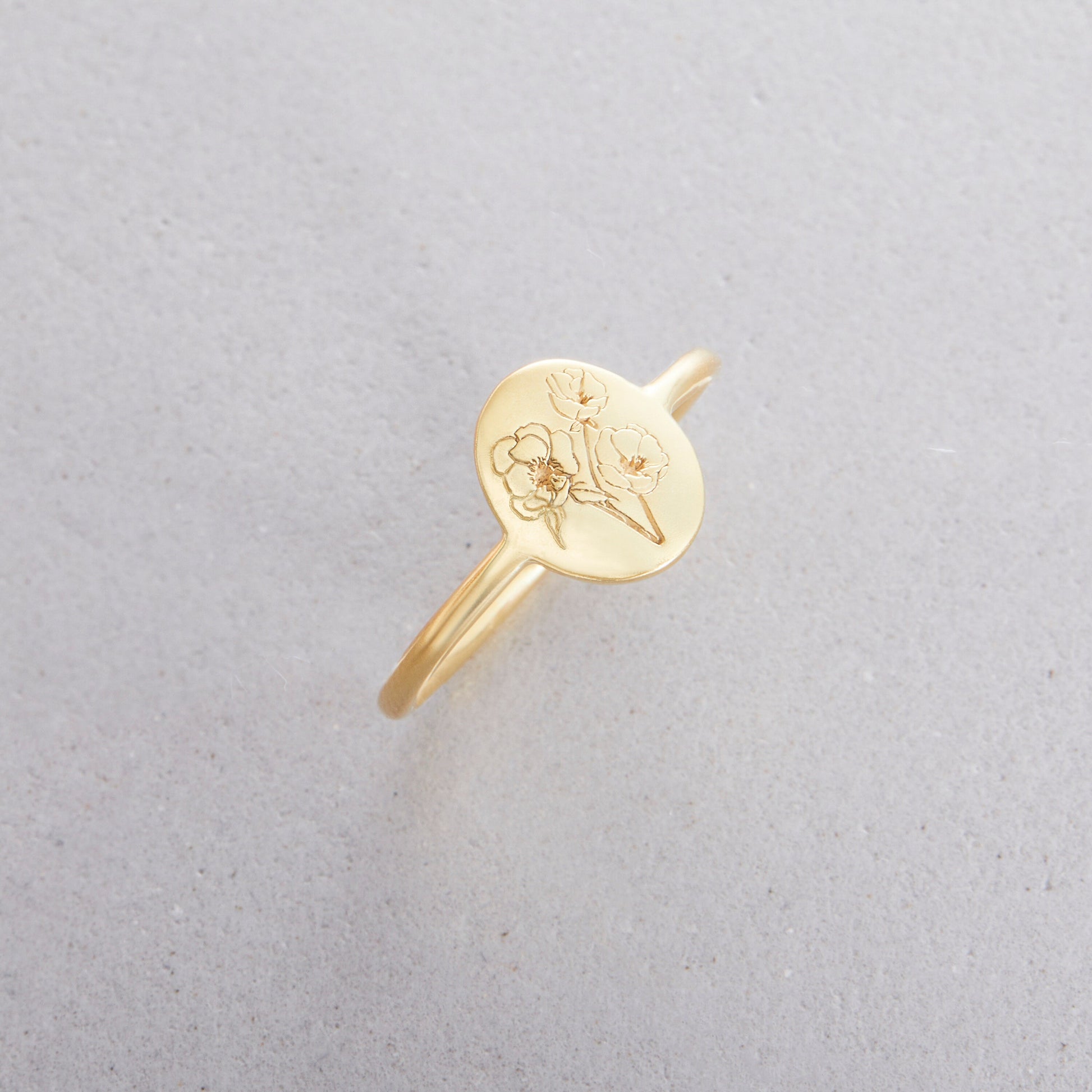 Personalized Birth Flower Ring | Custom Dainty Ring | Everyday Statement Ring | Stacking Ring | Minimalist Stacking Ring | Engraved Ring