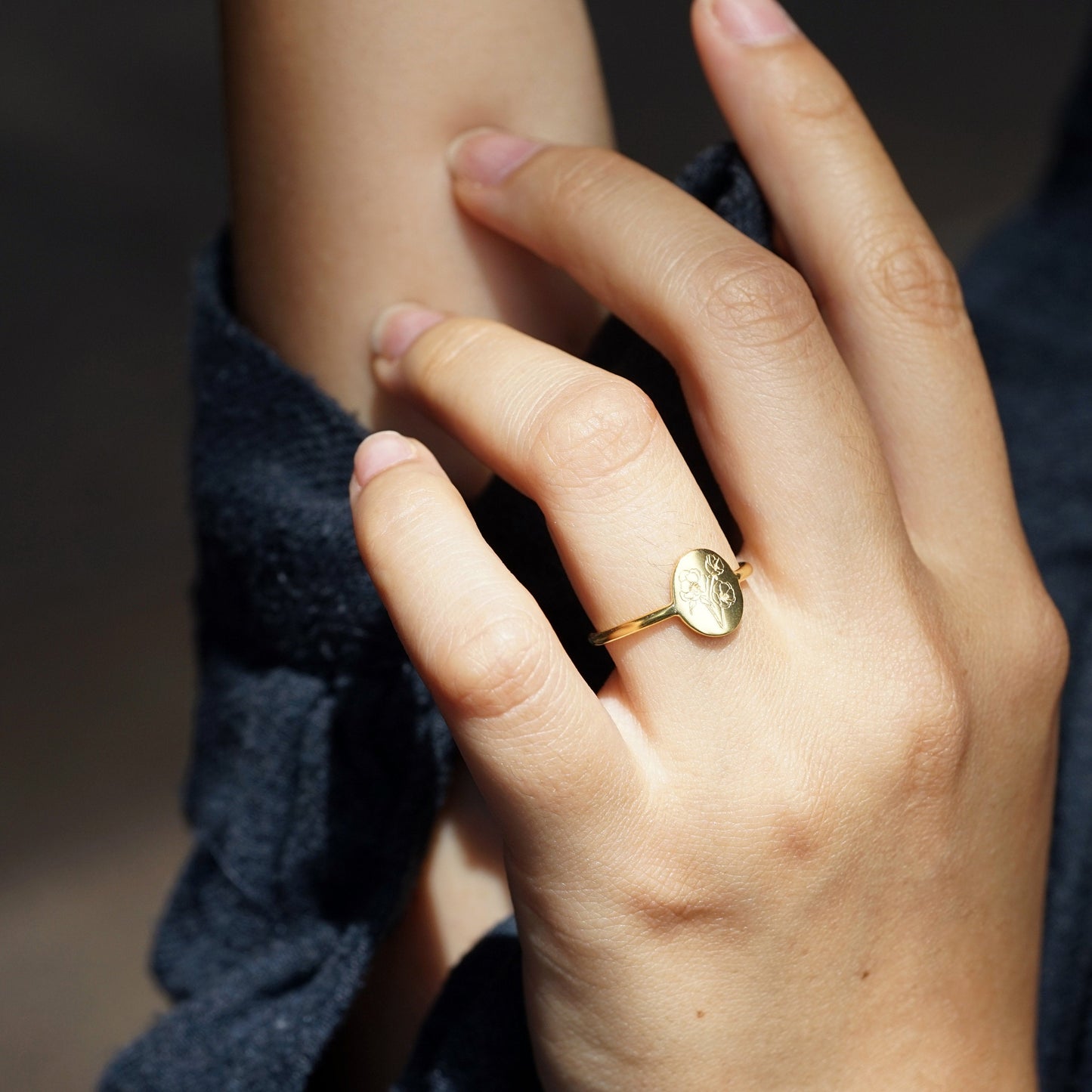 Personalized Birth Flower Ring