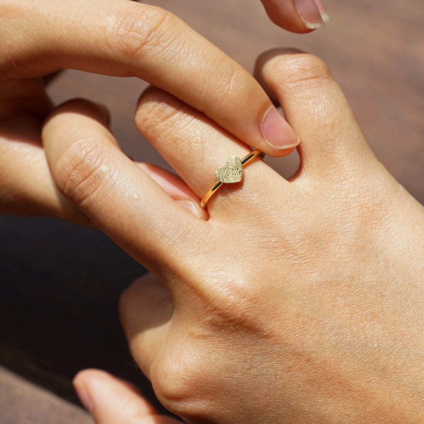 Memorial Thumbprint Ring | Personalized Fingerprint Jewelry | Custom Engraved Ring | Dainty Ring, Remembrance Ring, Minimalist Stacking Ring